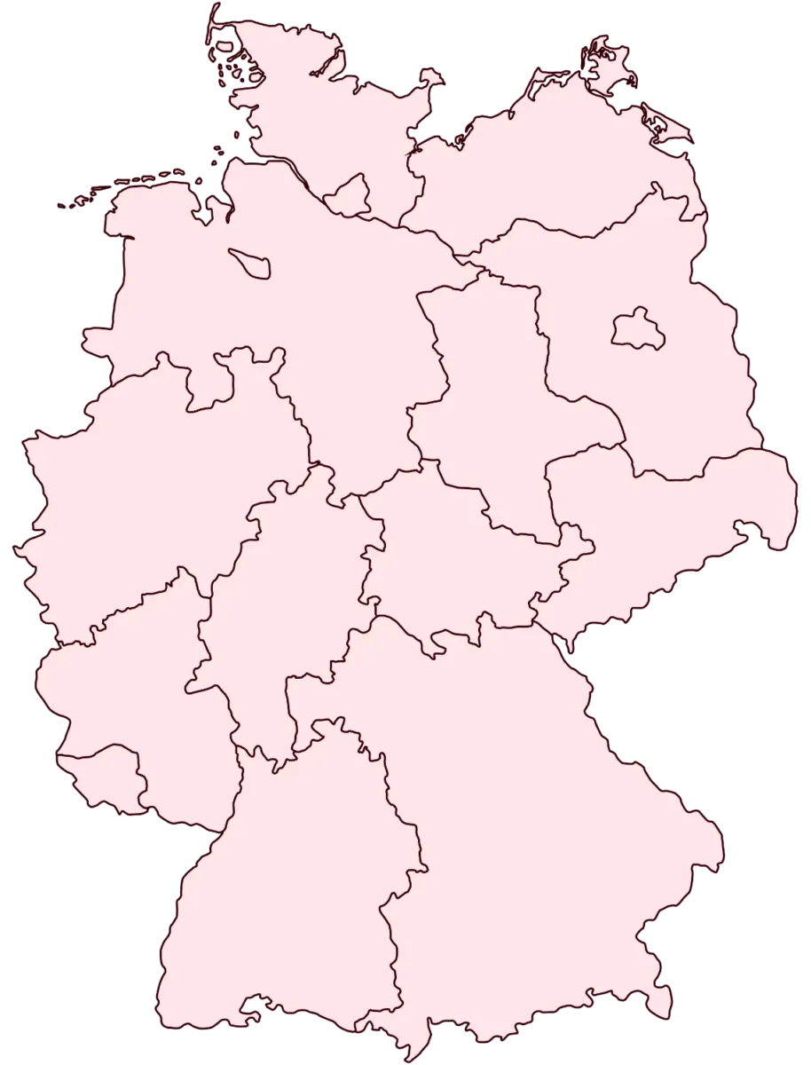 Deutschlandkarte mit den 14 Standorten
