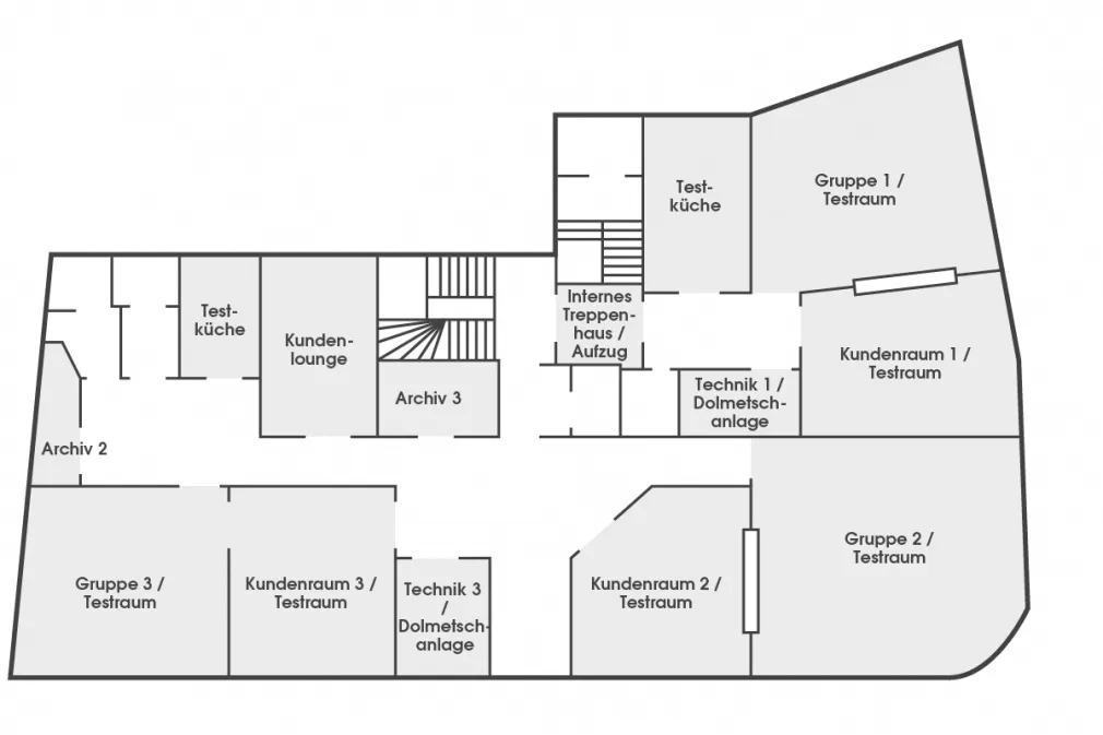Test studio Bochum – floor plan