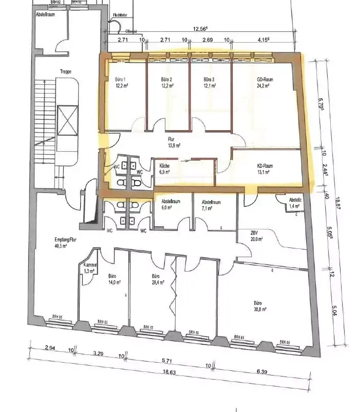 Test studio Frankfurt (Roßmarkt) – floor plan