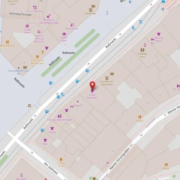 Location map for the Frankfurt (Roßmarkt) test studio