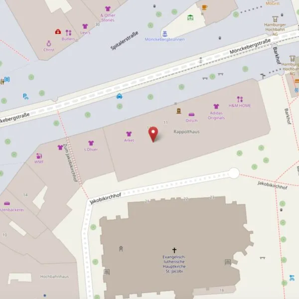 Location map for the Hamburg (Mönckebergstraße) test studio
