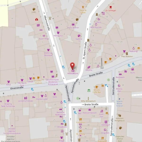 Location map for the Cologne test studio
